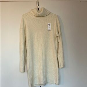 Abercrombie Cozy Cream Turtleneck Sweater Dress